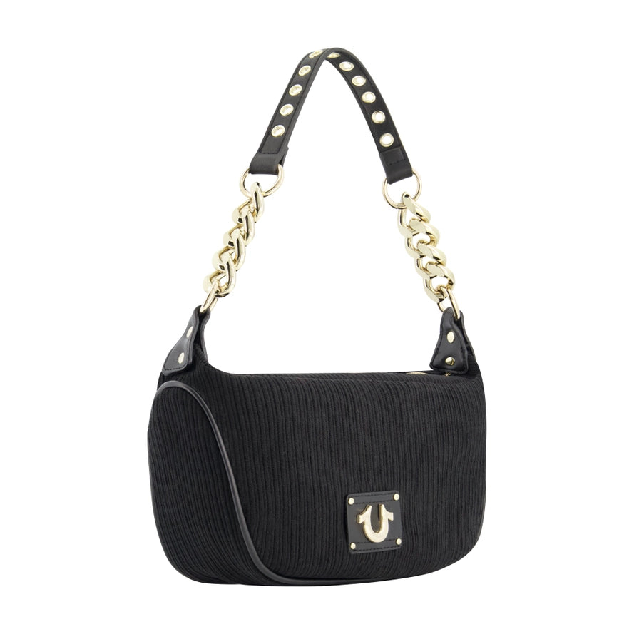 True Religion Corduroy Chain Hobo, Black