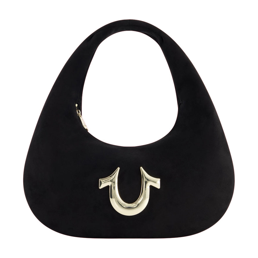 True Religion Horseshoe Link Soft Hobo, Black