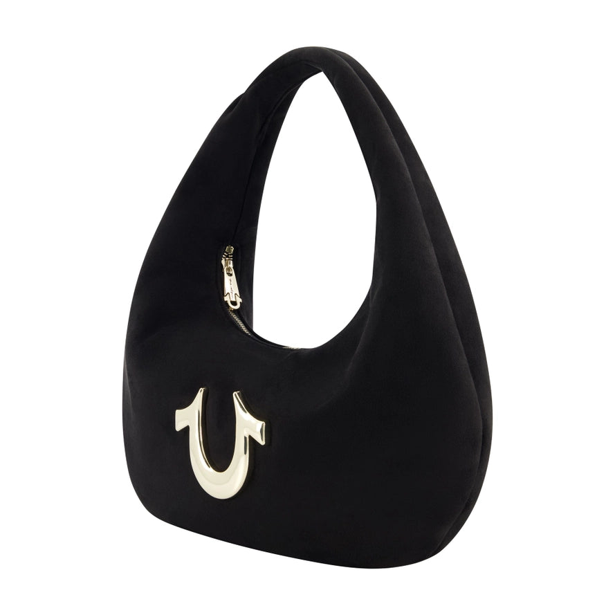 True Religion Horseshoe Link Soft Hobo, Black