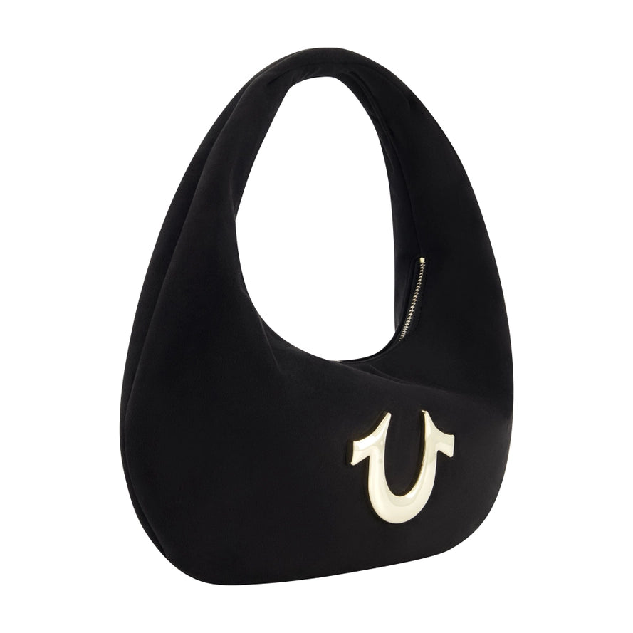 True Religion Horseshoe Link Soft Hobo, Black
