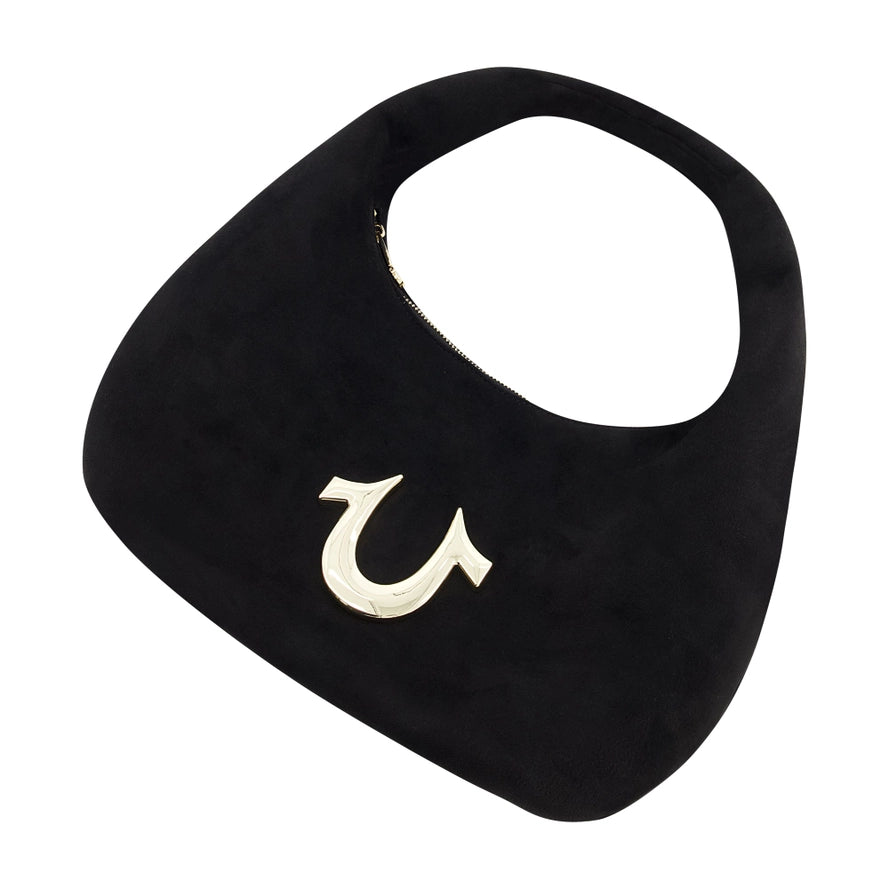 True Religion Horseshoe Link Soft Hobo, Black