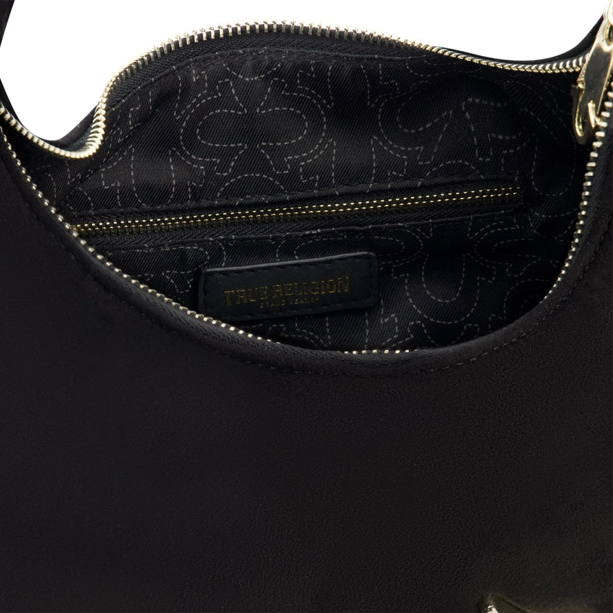 True Religion Horseshoe Link Soft Hobo, Black