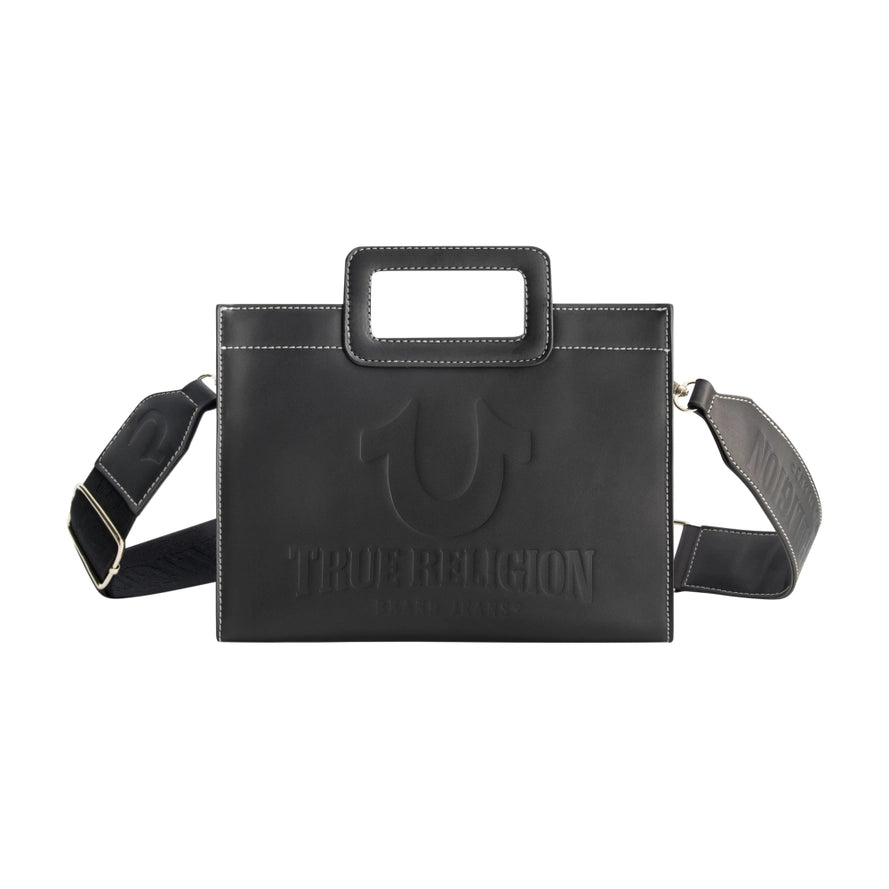 True Religion Horseshoe Motif Medium Modern Tote, Black