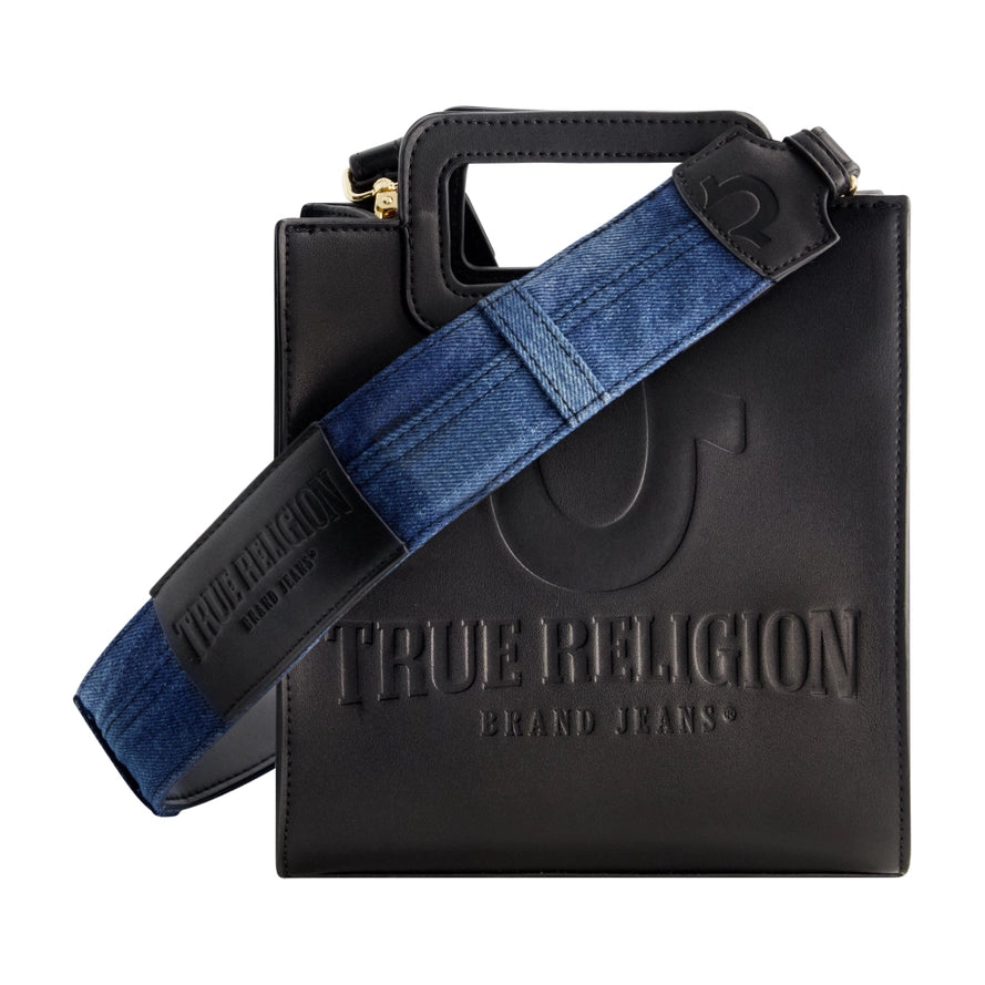 True Religion Horseshoe Motif North / South Tote, Black