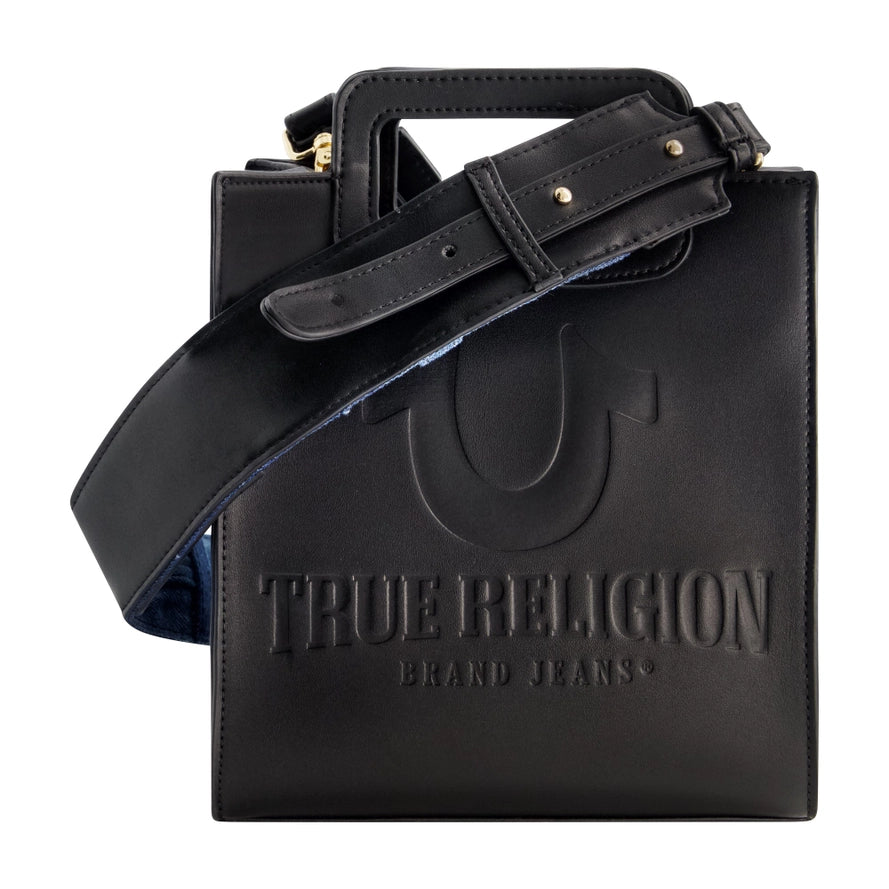 True Religion Horseshoe Motif North / South Tote, Black