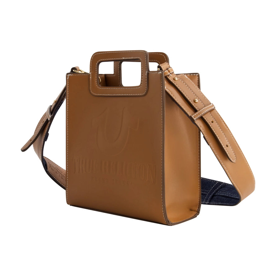 True Religion Horseshoe Motif North / South Tote, Cognac
