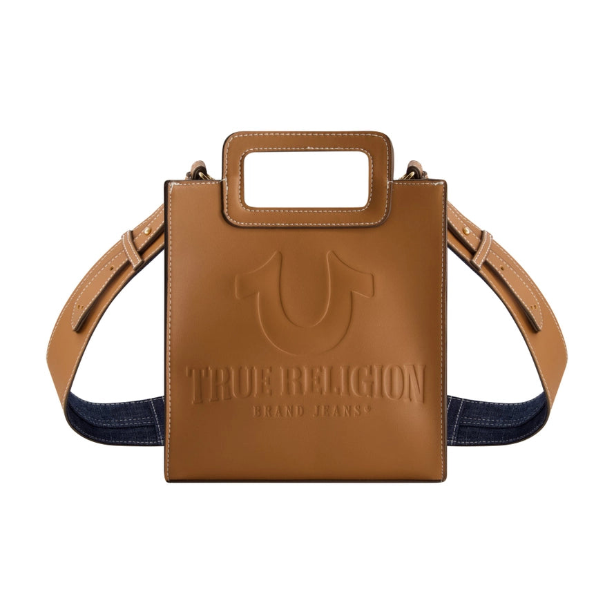 True Religion Horseshoe Motif North / South Tote, Cognac