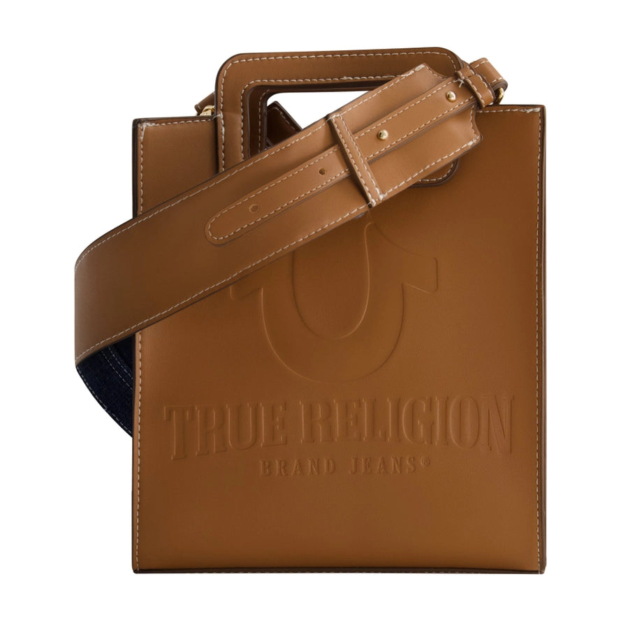 True Religion Horseshoe Motif North / South Tote, Cognac