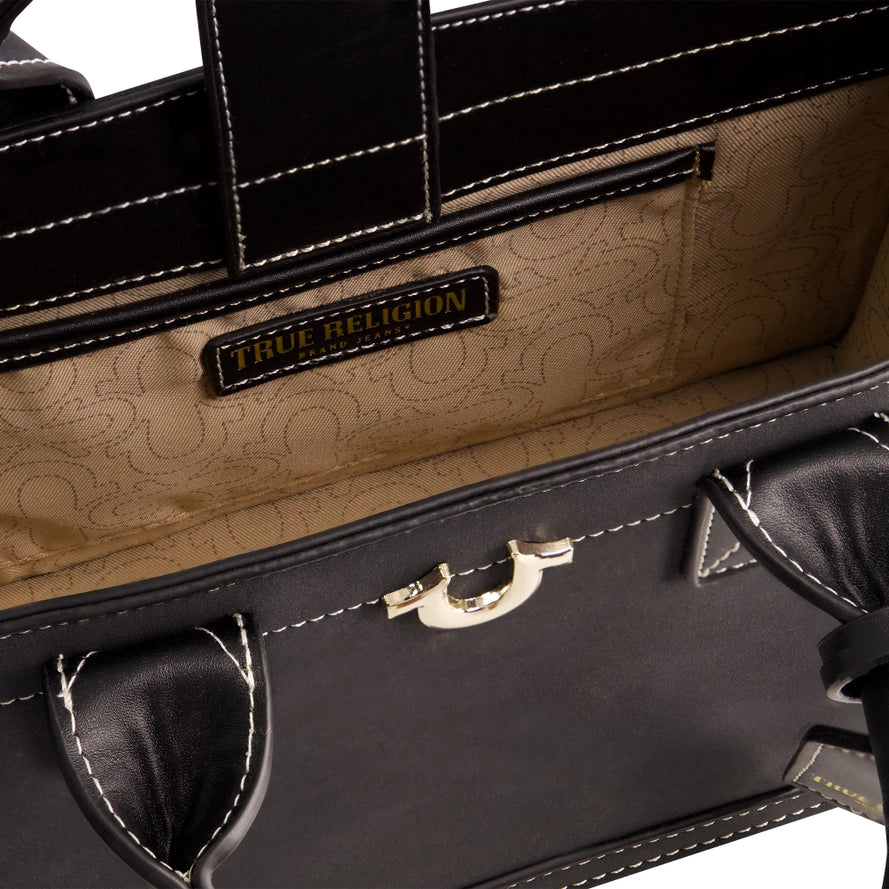 True Religion Modern Edge Suede Tote, Blac
