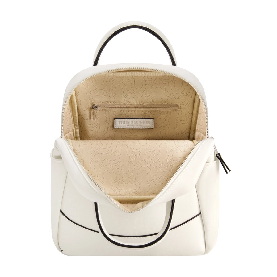 True Religion Studded Horseshoe Mini Backpack White